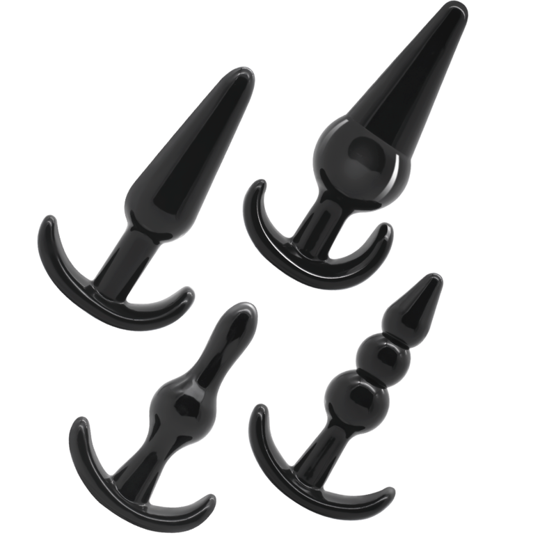 Set de plugs anaux noirs de tailles progressives