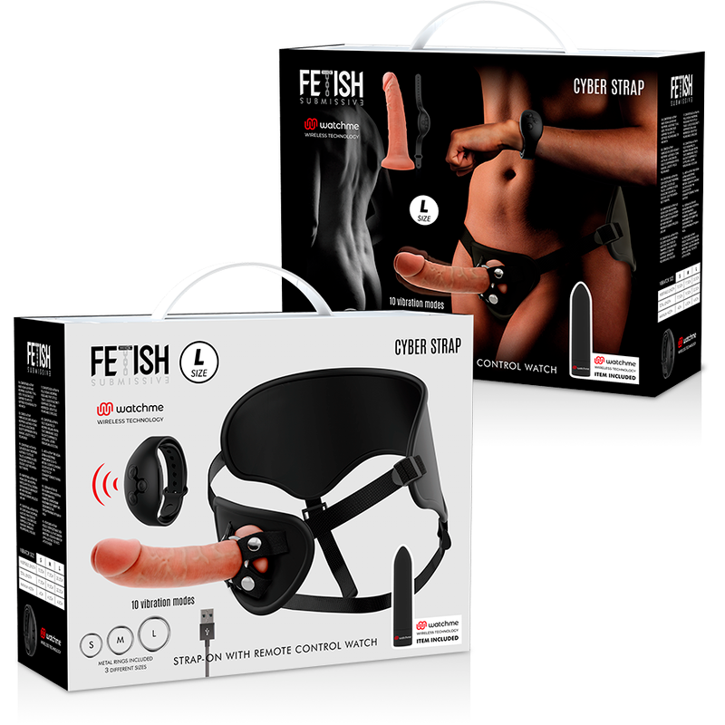 Pack Cyber Strap Fetish Submissive harnais avec gode et accessoires