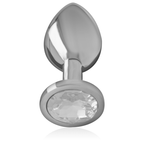 Plug anal métal aluminium cristal argent taille S Intense