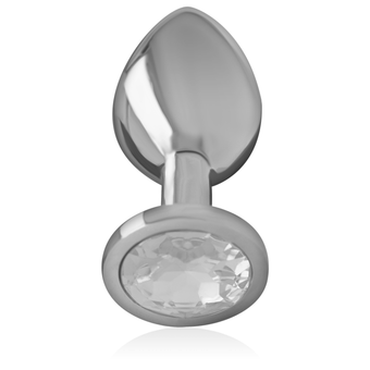 Plug anal métal aluminium cristal argent taille S – Intense