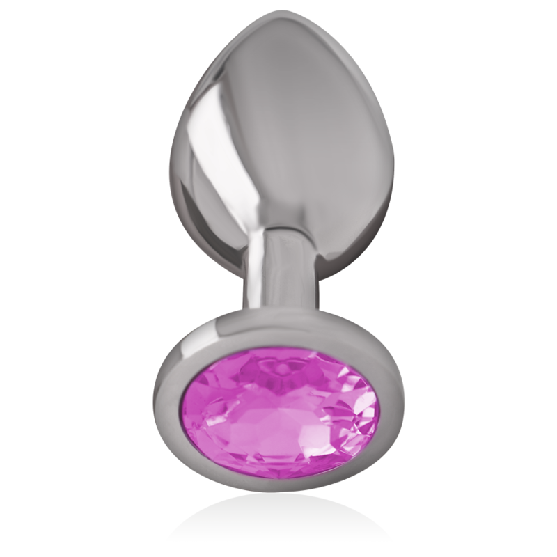 Plug anal métal aluminium cristal rose taille S Intense