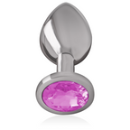 Plug anal métal aluminium cristal rose taille S Intense