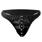 Vue détaillée du string BDSM avec chaîne métal
