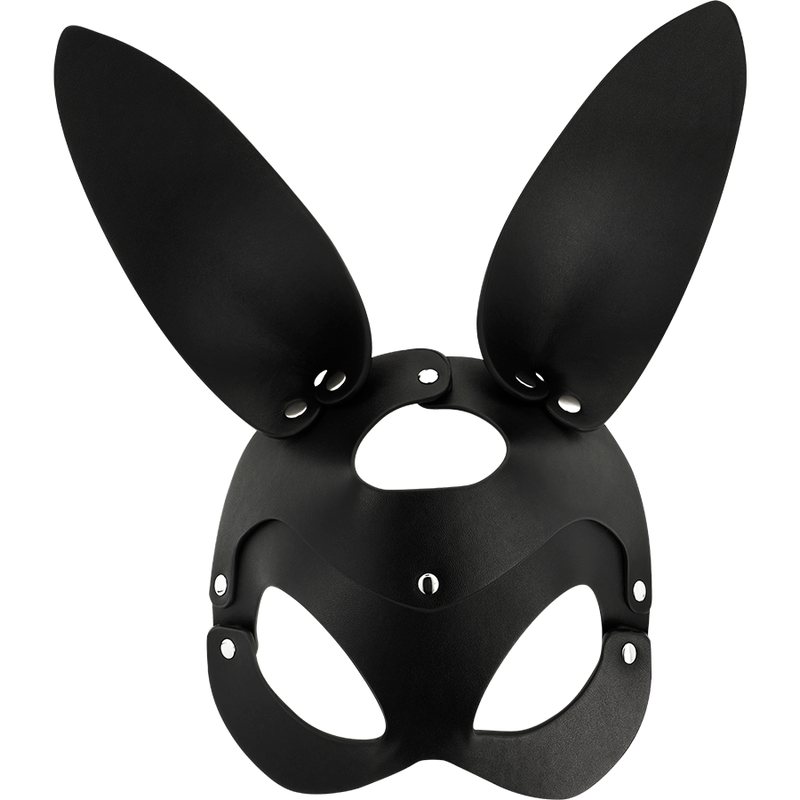Masque oreilles lapin cuir vegan avec rivets