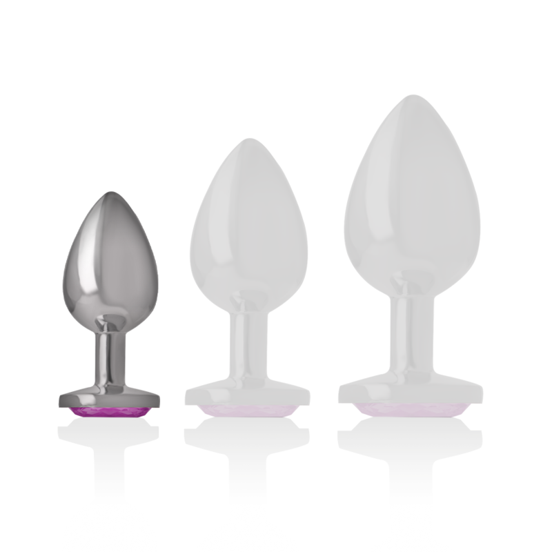 Gamme de plugs anaux métal avec cristal rose Intense