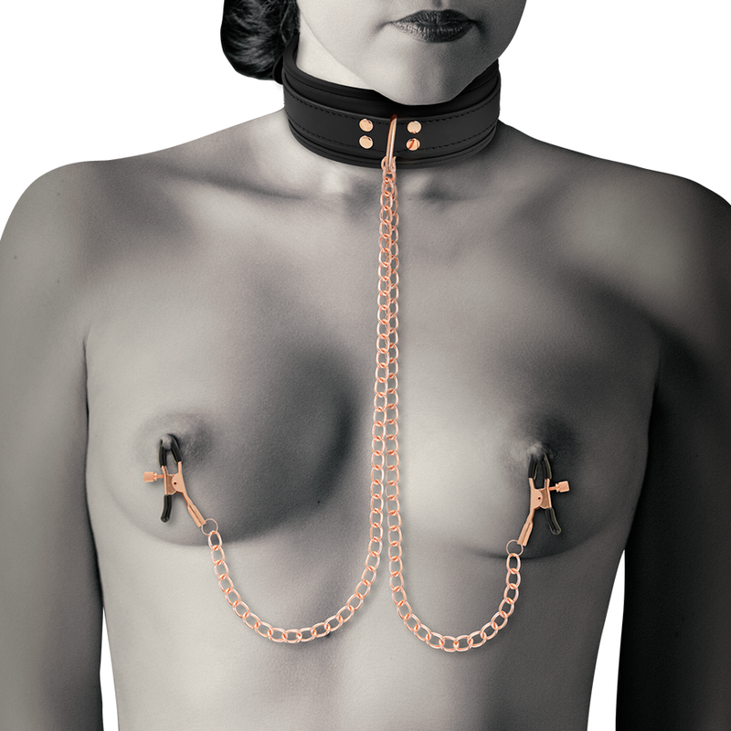 Détails chaînes et pinces du collier Coquette Fantasy