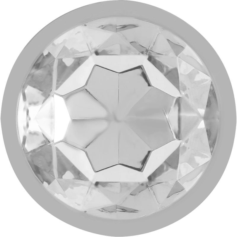 Détail du cristal décoratif sur plug anal métal argent