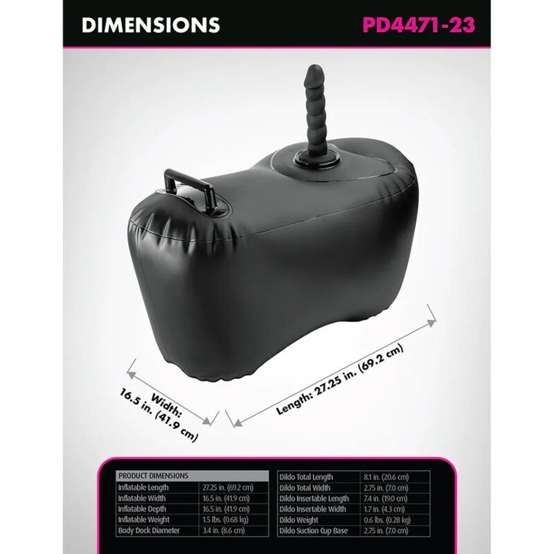 Body Dock siège gonflable noir avec godemichet Fetish Fantasy Series
