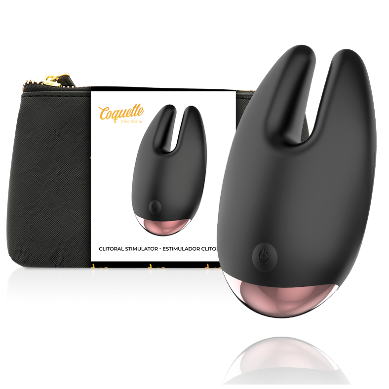 Stimulateur clitoridien rechargeable noir et or Coquette Chic Desire