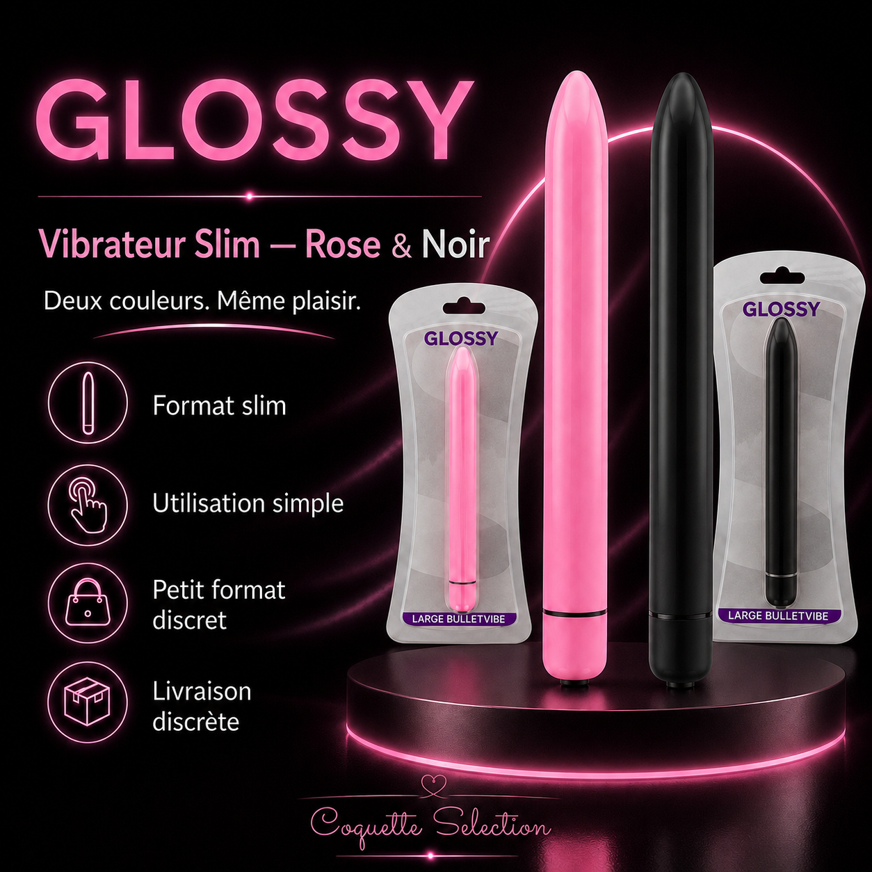 Vibromasseur slim stylo vibrant discret Coquette Sélection