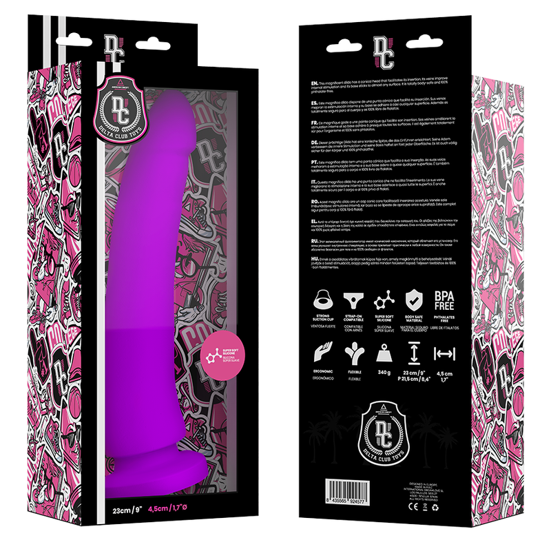 Texture lisse du gode lilas 23 cm