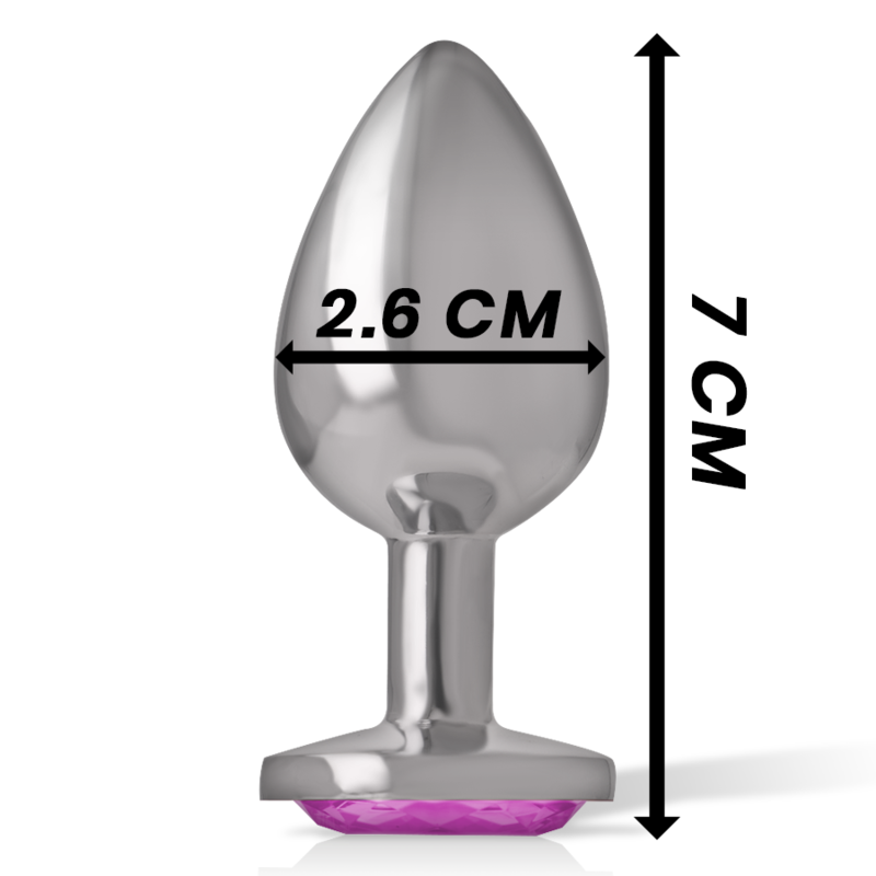 Dimensions du plug anal métal rose taille S 7 cm Intense