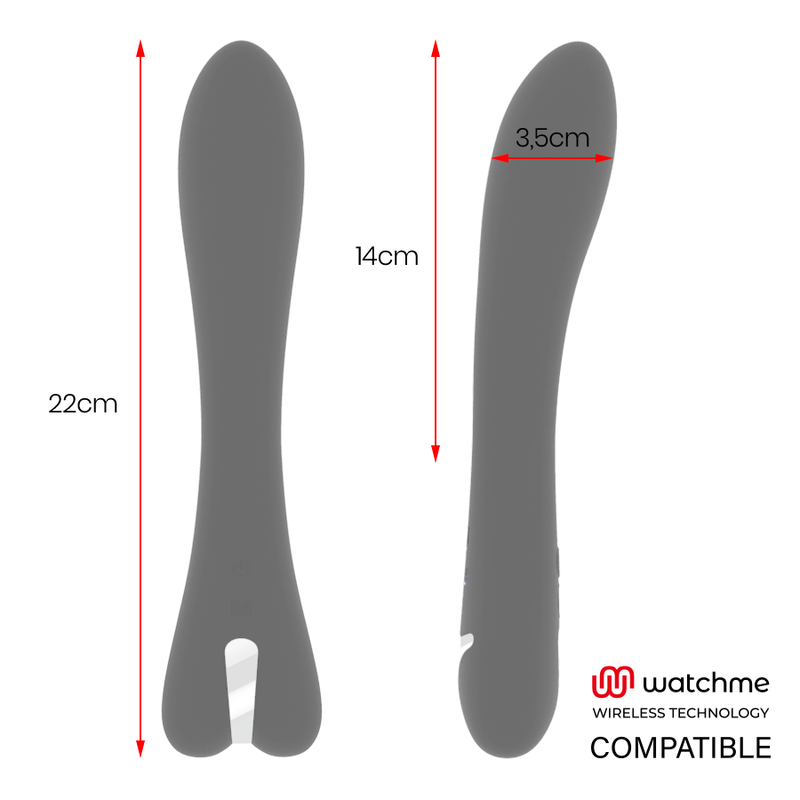 Dimensions du vibromasseur Ryan rechargeable Brilly Glam 22 cm
