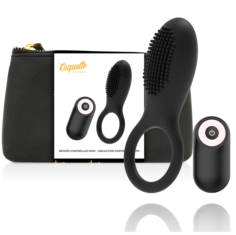 Cockring télécommandé rechargeable noir or Coquette Chic Desire