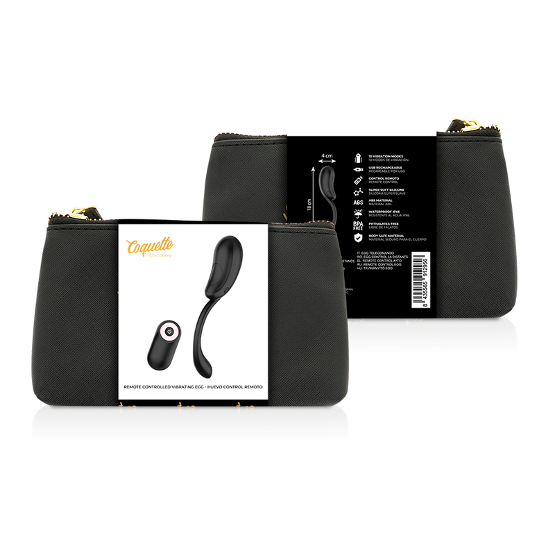 Œuf vibrant télécommandé rechargeable noir or Coquette Chic Desire