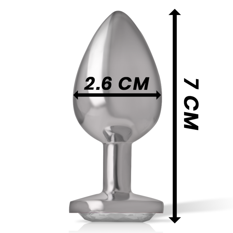 Dimensions du plug anal métal argent taille S 7 cm Intense
