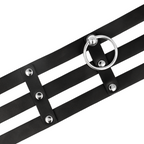 Collier fétiche noir ajustable en cuir vegan