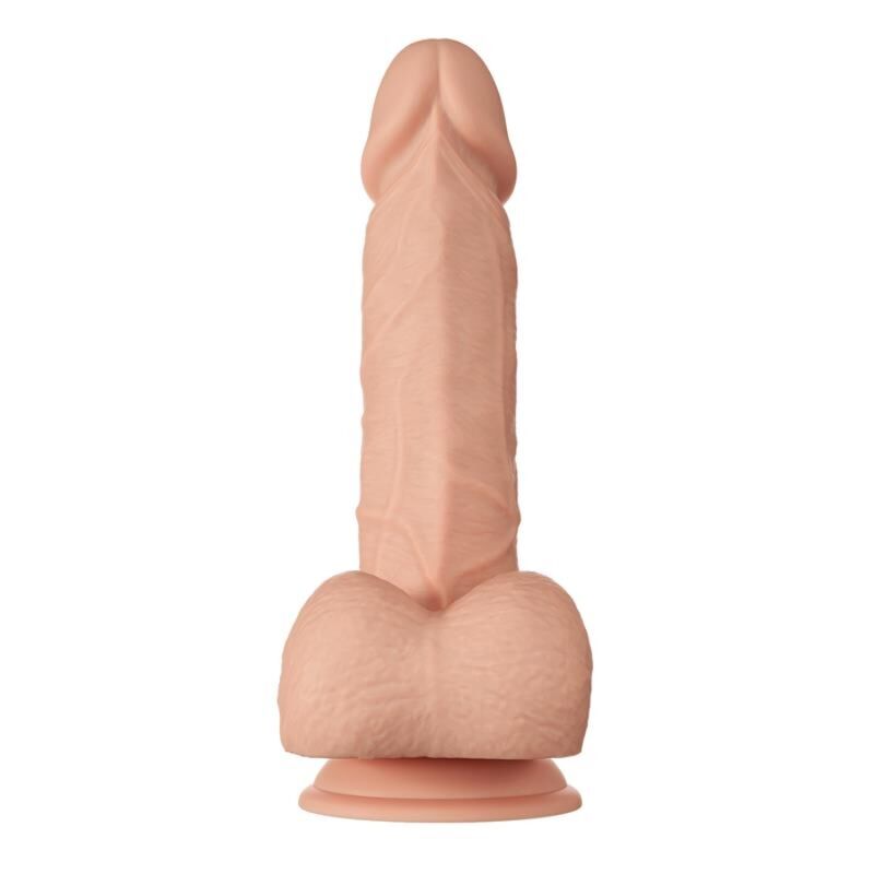 Vue de face du gode réaliste Bahamut naturel avec ventouse