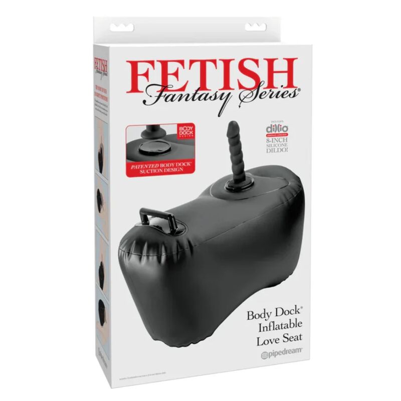 Boîte du Body Dock siège gonflable noir avec godemichet