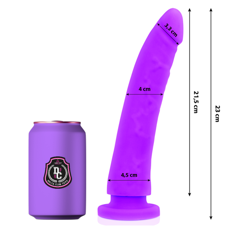 Vue détaillée du gode lilas silicone médical