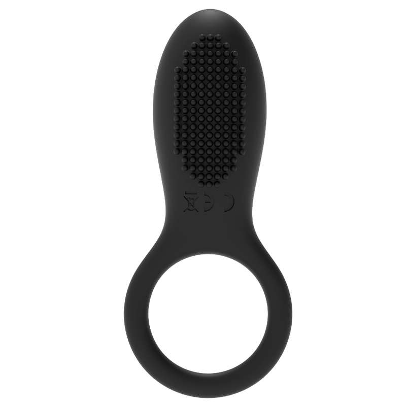 Anneau vibrant télécommandé en silicone noir or