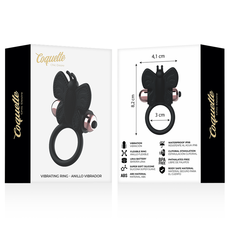 Accessoire couple anneau papillon vibrant Coquette Chic Desire