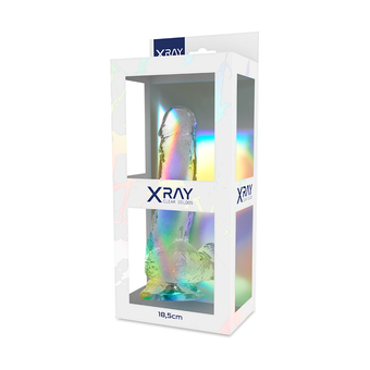 Gode transparent avec boules 18,5 cm – X Ray Clear