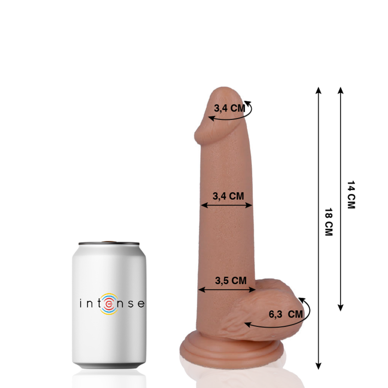 Packaging du gode réaliste ventouse 18 cm