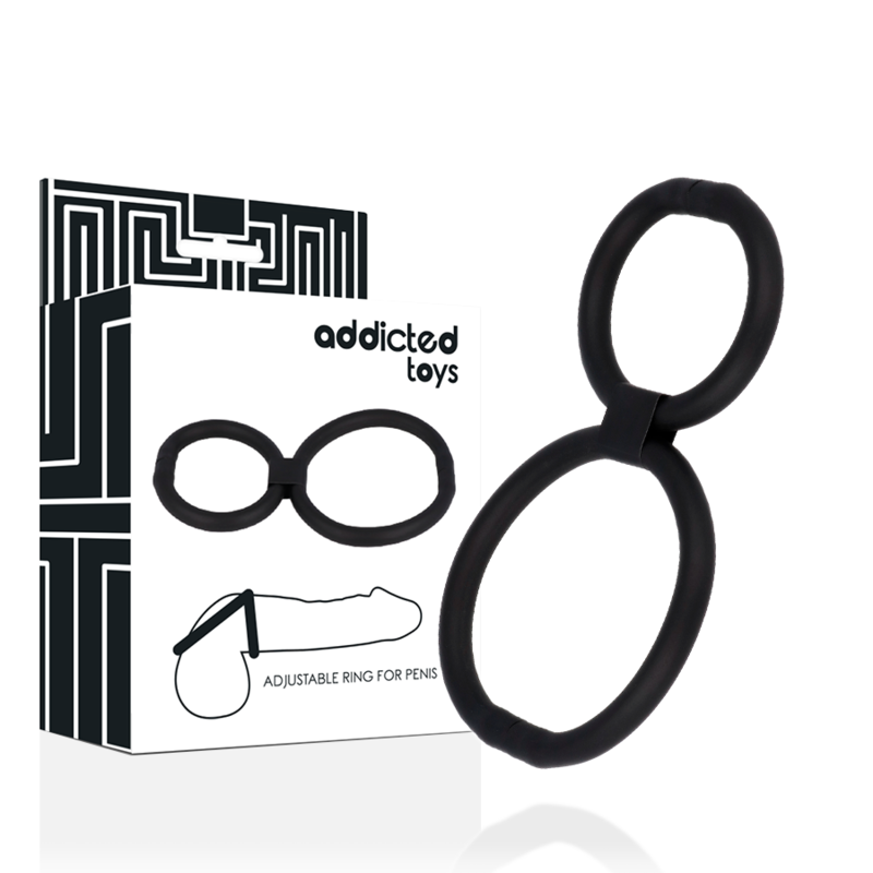 Anneau pénien double réglable Addicted Toys avec coffret