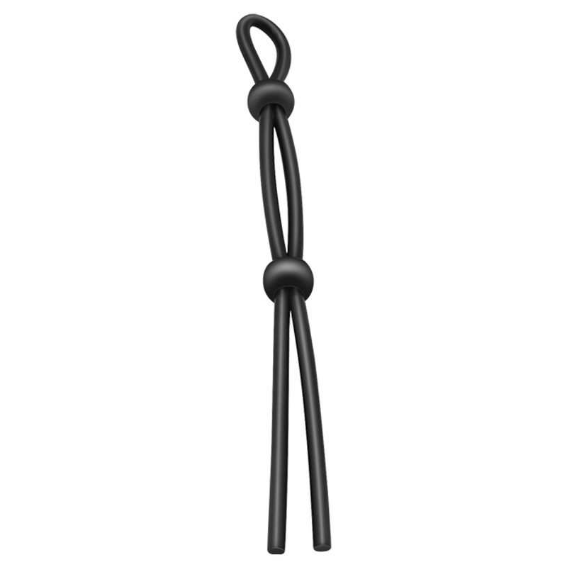 Anneau pénien long et flexible en silicone noir Addicted Toys – modèle ajustable du kit