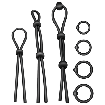 Kit 7 anneaux péniens flexibles noir | Addicted Toys