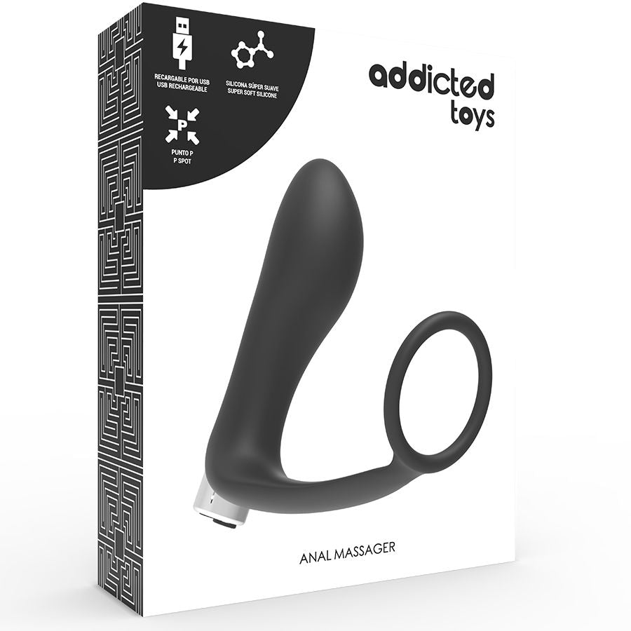Masseur prostate vibrant rechargeable Addicted Toys avec son coffret