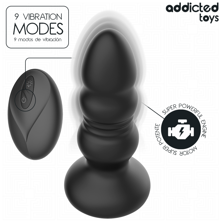 Plug anal Addicted Toys avec 9 modes de vibration et télécommande sans fil