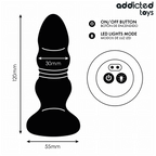 Dimensions du plug anal Addicted Toys : 120 mm de long et base de 55 mm