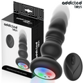 Plug anal va-et-vient vibrant Addicted Toys noir avec télécommande LED et coffret