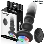 Plug anal va-et-vient vibrant Addicted Toys noir avec télécommande LED et coffret