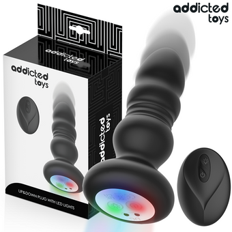 Plug anal va-et-vient vibrant télécommandé LED | Addicted Toys