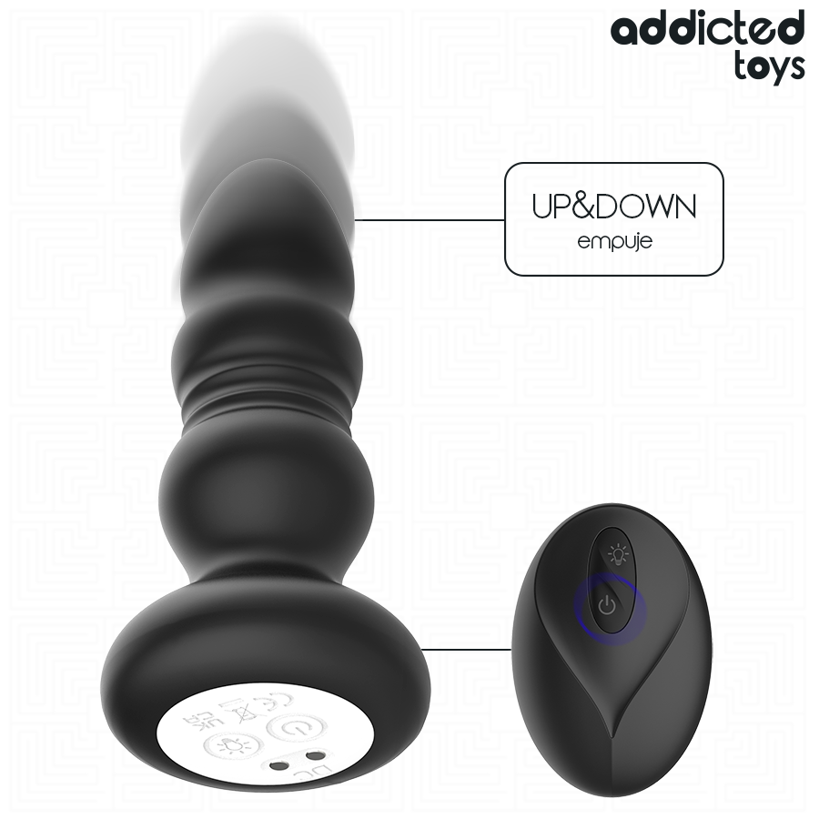 Mouvement va-et-vient du plug anal Addicted Toys avec télécommande