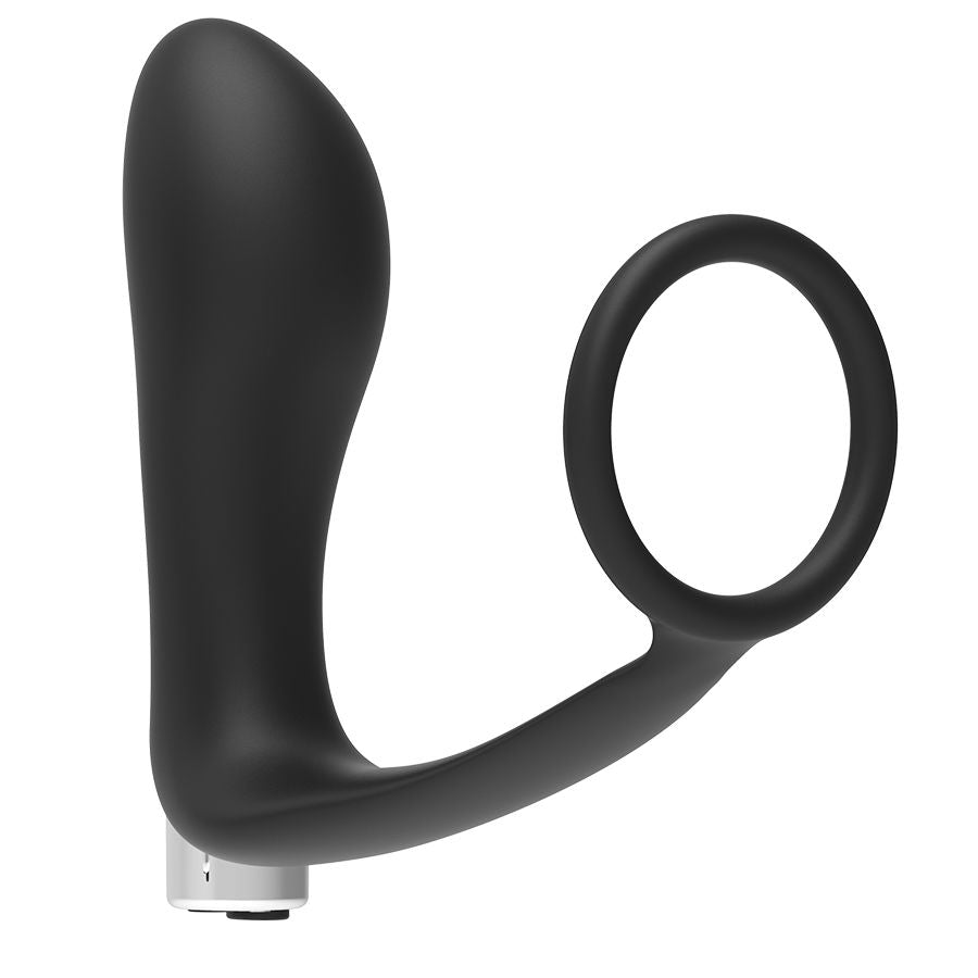 Vibrateur prostatique rechargeable noir Addicted Toys – vue de trois quarts