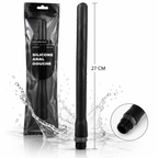 Douche anale en silicone noir All Black 27 cm avec emballage et raccord fileté