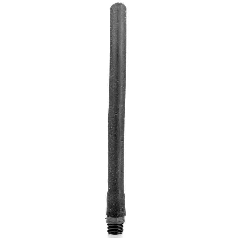 Embout de douche anale All Black 27 cm en silicone noir avec raccord fileté