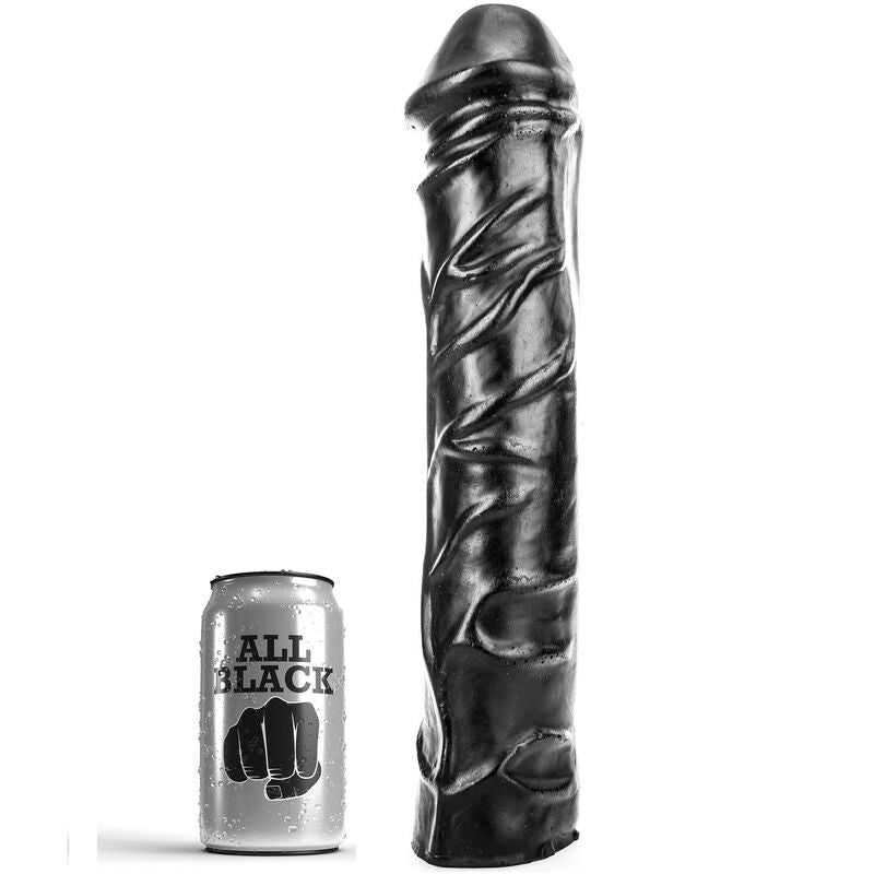 All Black gode géant noir 32 cm avec canette pour comparaison de taille