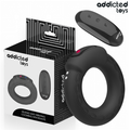 Anneau pénien vibrant chauffant Addicted Toys noir avec télécommande et boîte