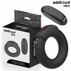 Anneau pénien vibrant chauffant Addicted Toys noir avec télécommande et boîte