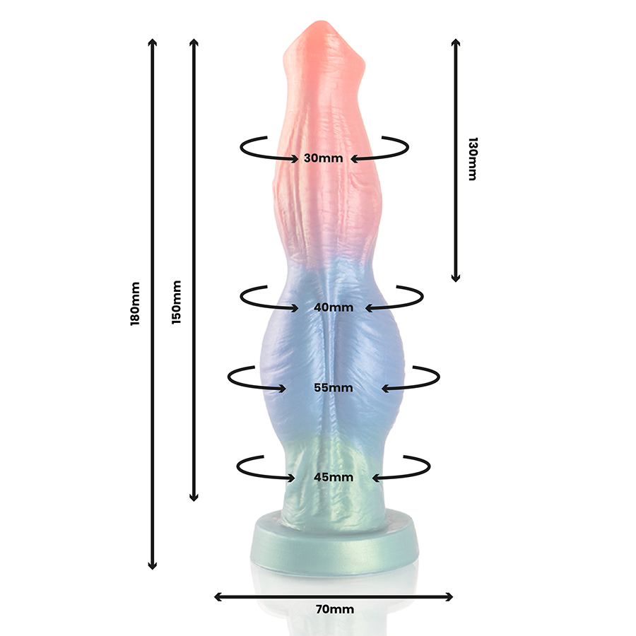 Arion Epic – dimensions du gode fantasy vibrant avec ventouse