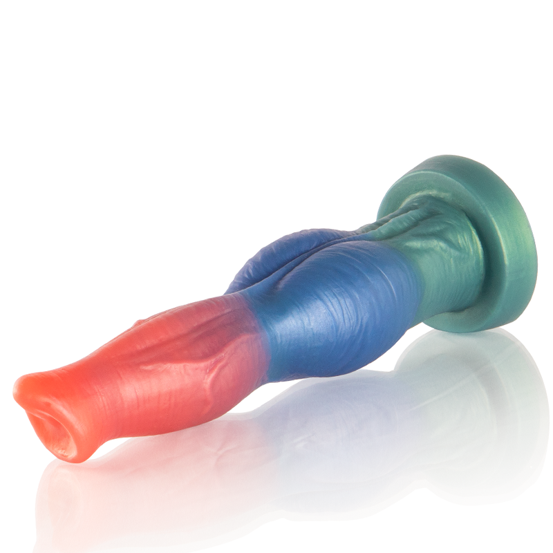 Arion Epic – gode vibrant fantasy rose bleu vert avec ventouse, vue horizontale