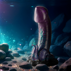 Basilisk Epic petite taille – gode fantasy violet et turquoise dans un décor de grotte bleutée