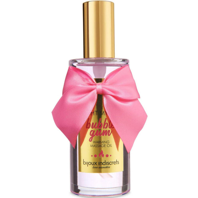 Huile de massage chauffante Bubblegum 100 ml avec ruban rose