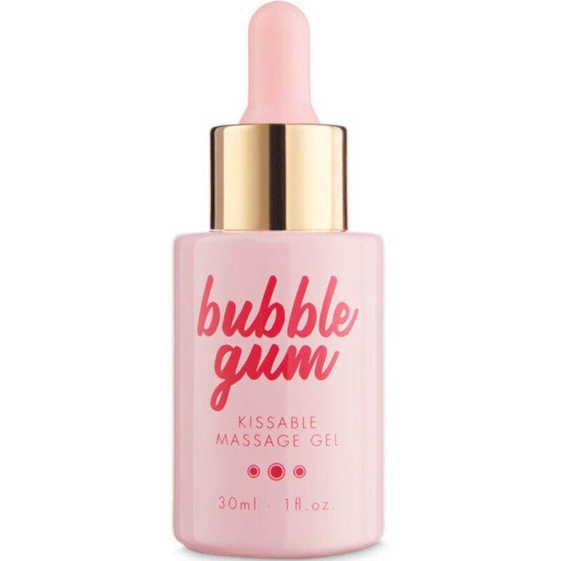 Gel de massage Bubblegum embrassable 30 ml flacon rose à pipette