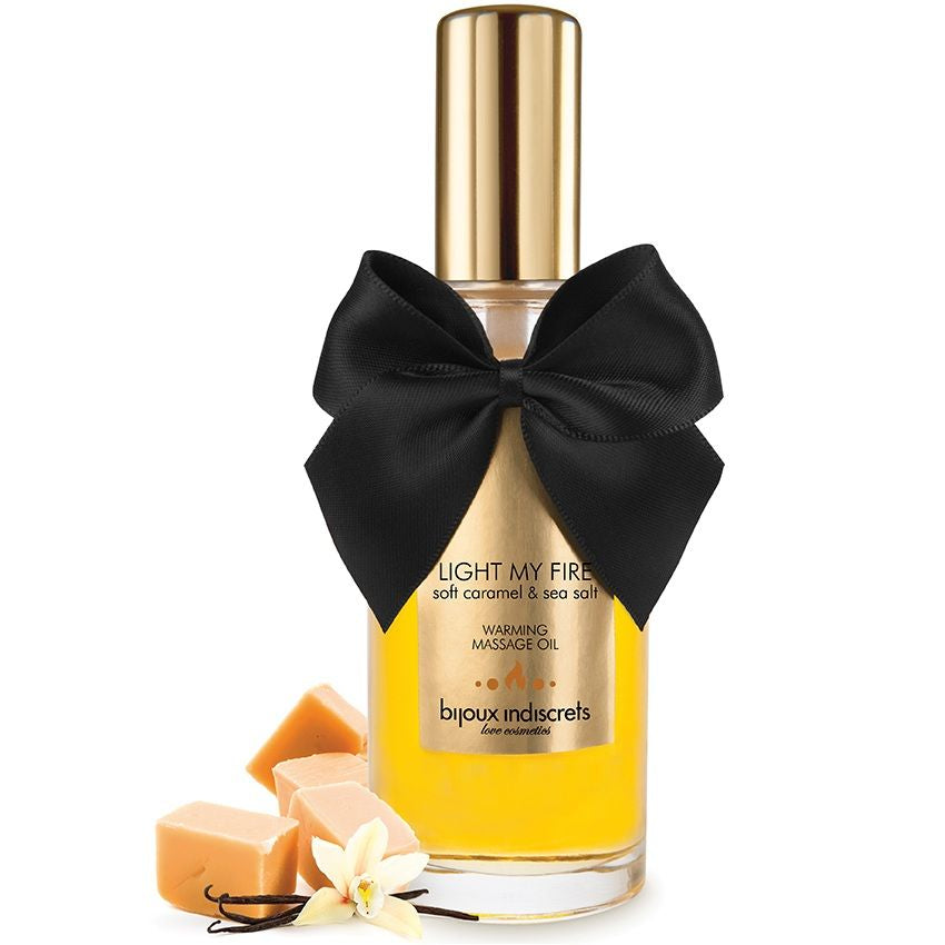 Huile Light My Fire caramel et sel marin 100 ml avec morceaux de caramel – Bijoux Indiscrets
